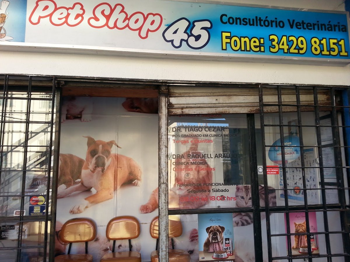 Pet Shop Quarenta e Cinco Consultório Veterinário